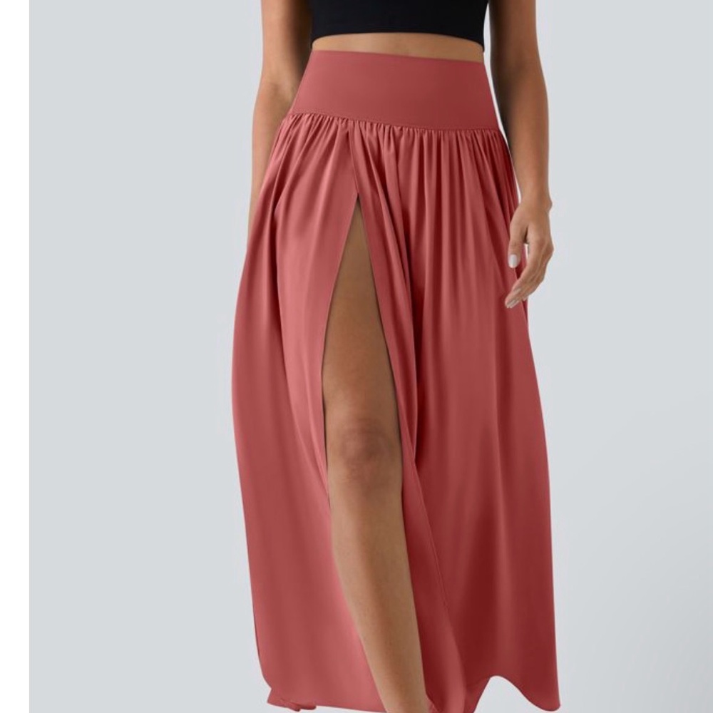 Halara brand new with tags XL regular breezful coral long skirt with underwear